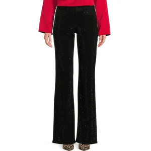 Gibson & Latimer Perfect Fit Rhinestone Straight Leg Pants Black Size 4 NWT